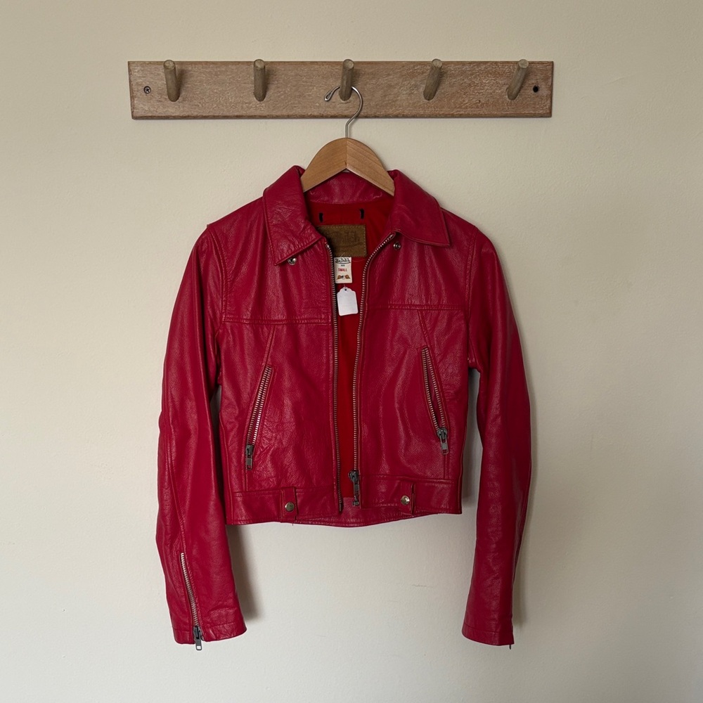 Von Dutch Vibrant Red Leather Jacket